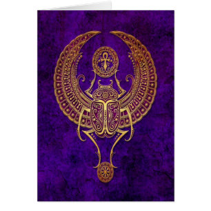 Scarabée égyptien à ailes de scarabée avec Ankh -