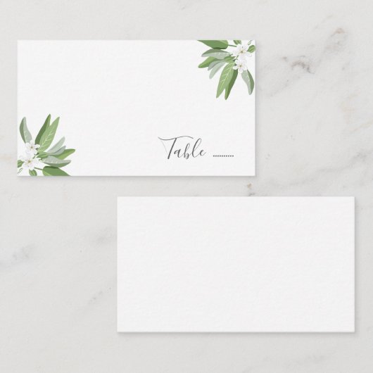 Scarborough Sage Mariage Siège Cartes de lieu (Devant / Derrière)