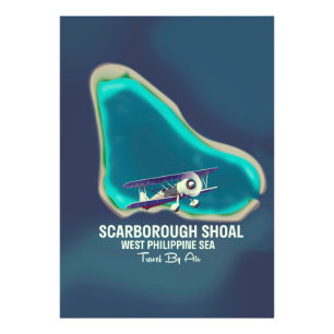 Scarborough Shoal West Filipijnse Zee Kaart Foto Afdruk