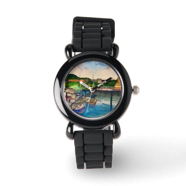 Scarborough Watercolor Horloge (Voorkant)