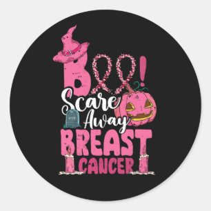 Scare away Borstkanker bewustzijn Pink Ghost Hall Ronde Sticker