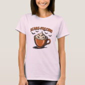Scare-puccino Grappig Halloween Cappuccino Pun T-shirt (Voorkant)