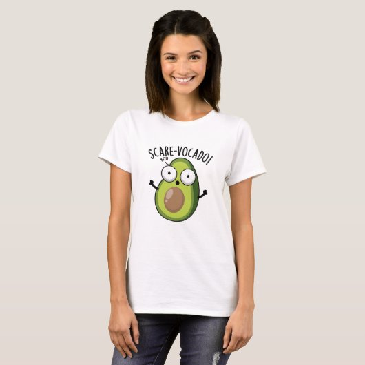 Scare-vocaco Funny Avocado Pun T-shirt (Voorkant volledig)
