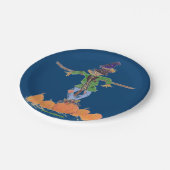 Scarecrow en pompoenen papieren bordje (Gekanteld)