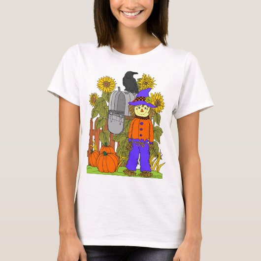 Scarecrow en pompoenen t-shirt (Voorkant)