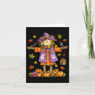 Scarecrow Herfst Herfst Seizoen Pompoen Thanksgivi Kaart