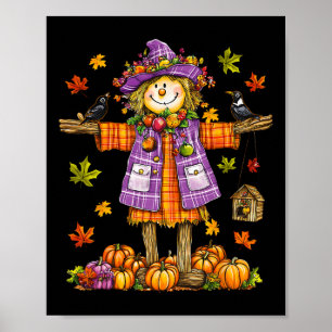 Scarecrow Herfst Herfst Seizoen Pompoen Thanksgivi Poster