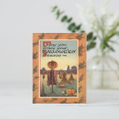 Scarecrow Jack O Lantern Pumpkin Briefkaart (Staand voorkant)