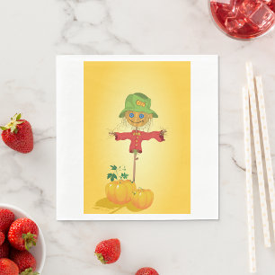 Scarecrow met pompoenpapier servetten