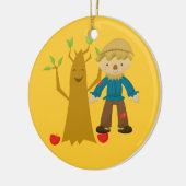 Scarecrow naast Talking Tree-kerstversiering Keramisch Ornament (Links)