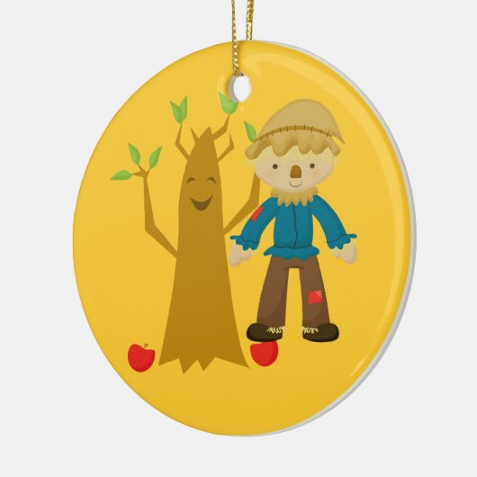 Scarecrow naast Talking Tree-kerstversiering Keramisch Ornament (Links)
