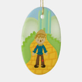 Scarecrow on Yellow Brick Road met kerstversiering Keramisch Ornament (Rechts)