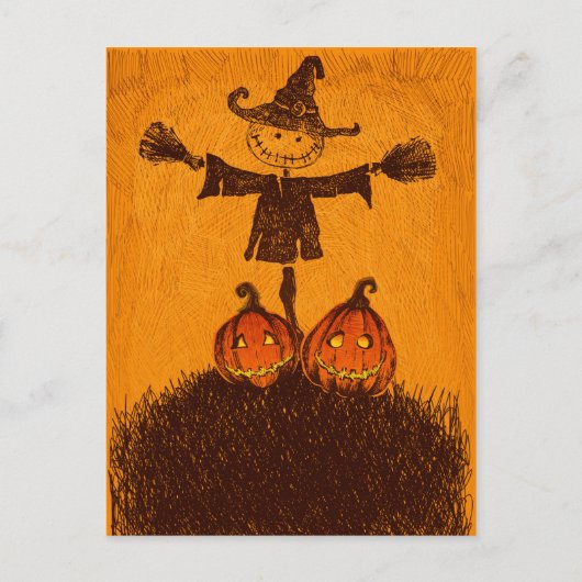 Scarecrow Pumpkin Briefkaart (Voorkant)
