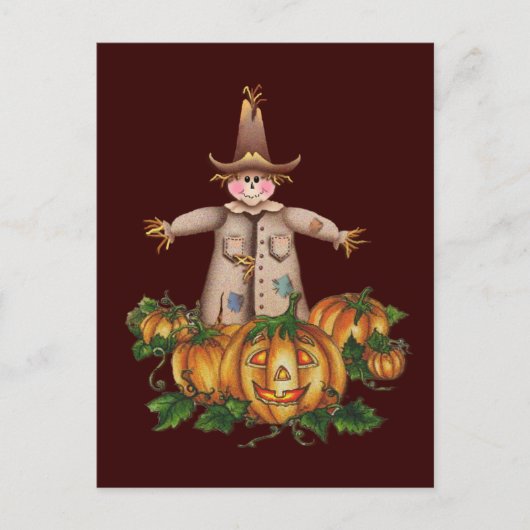 SCARECROW & PUMPKIN PATCH DOOR SHARON SHARPE BRIEFKAART (Voorkant)
