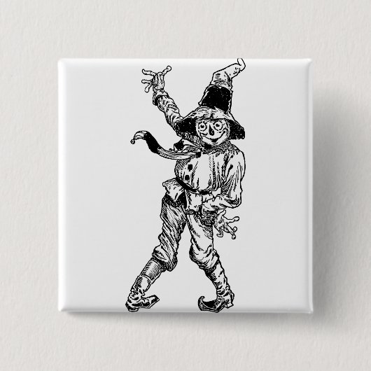 Scarecrow Waving Vierkante Button 5,1 Cm (Voorkant)