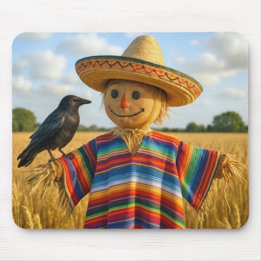 Scarecrow Wearing a Sombrero and Poncho Muismat (Voorkant)