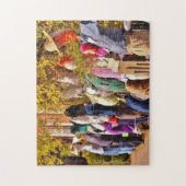 Scarecrows line Jaffrey, NH Street Legpuzzel (Verticaal)