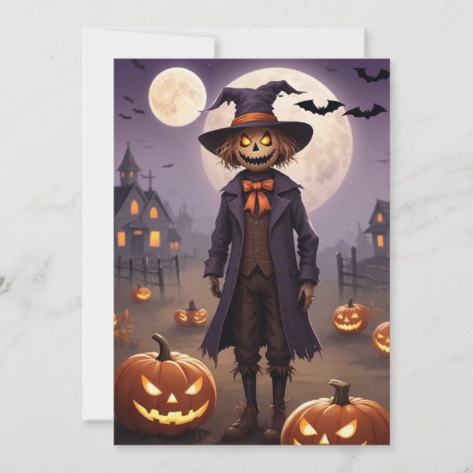 Scarecrow's Spooky Harvest - Halloween Gift Kaart (Voorkant)