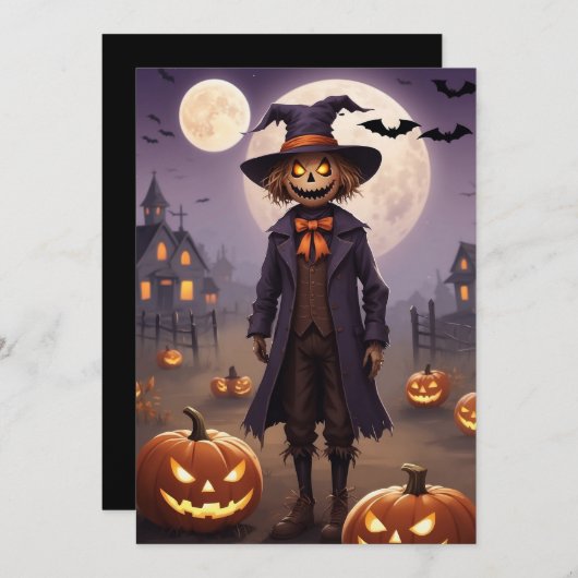 Scarecrow's Spooky Harvest - Halloween Gift Kaart (Voorkant / Achterkant)