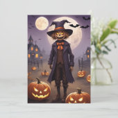 Scarecrow's Spooky Harvest - Halloween Gift Kaart (Staand voorkant)