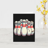 Scared Bowling Pins Cartoon Fun Bowler Humorous Me Kaart (Gele Bloem)