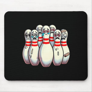 Scared Bowling Pins Cartoon Fun Bowler Humorous Me Muismat