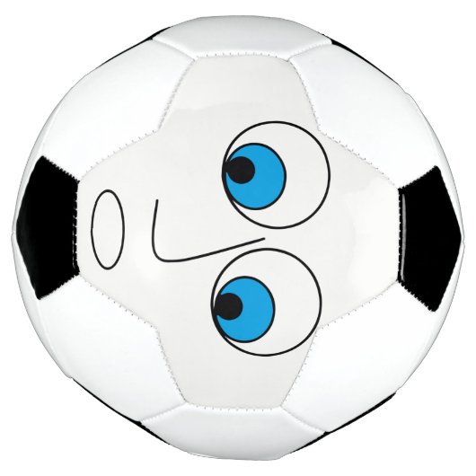 Scared Cartoon Face Design Funny Voetbal (Gedraaid)