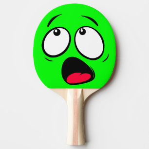 Scared Green Dayglow personalize Emoji Tafeltennisbatje