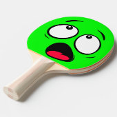 Scared Green Dayglow personalize Emoji Tafeltennisbatje (Voorkant Gekanteld)