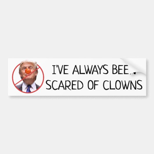 Scared of Clowns Anti-Donald Trump Bumpersticker (Voorkant)