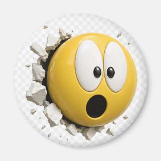 Scaredy 3D Emoji Round Magnet Magneet