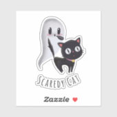 Scaredy Cat Halloween Aangepast snijdvinylsticker Sticker (Vel)