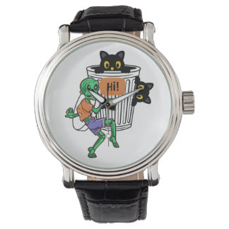 Scaredy Cat Halloween Horloge