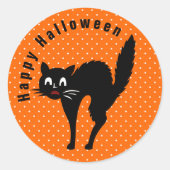 Scaredy Cat Halloween Ronde Sticker (Voorkant)