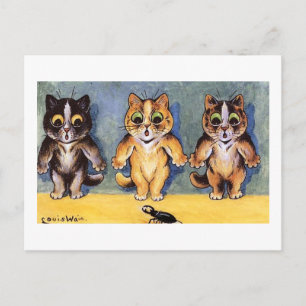 Scaredy Cats door Louis Wain Briefkaart