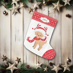 Scarf-gepersonaliseerd voor de snelle kerstman grote kerstsok