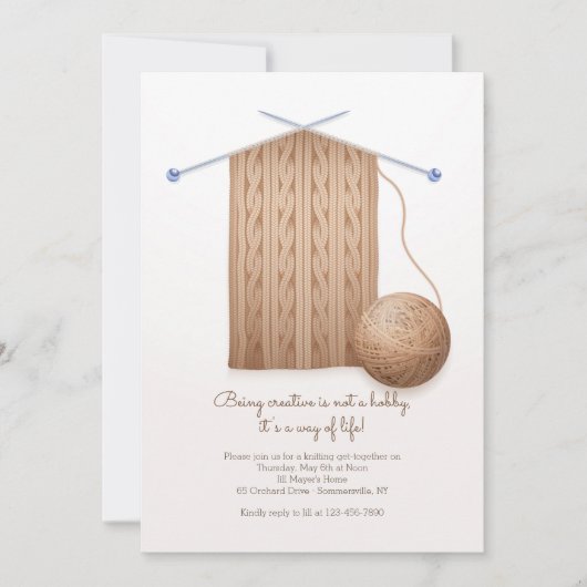 Scarf Knitting Party Kaart (Voorkant)