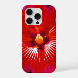 "Scarlet Bloom: Rode Hibiscus Kaleidoscoop" iPhone 15 Pro Hoesje