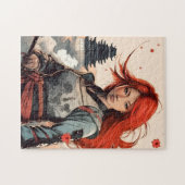 Scarlet Blossom Samurai Legpuzzel (Horizontaal)