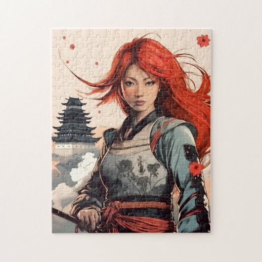 Scarlet Blossom Samurai Legpuzzel (Verticaal)