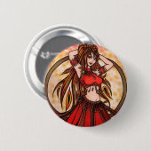 Scarlet buikdanser ronde button 5,7 cm (Voorkant /achterkant)