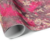 Scarlet en Gold Marble Cadeaupapier (Rol Hoek)