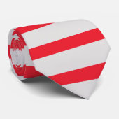 Scarlet en grijs horizontaal strepe Stropdas (Opgerold)