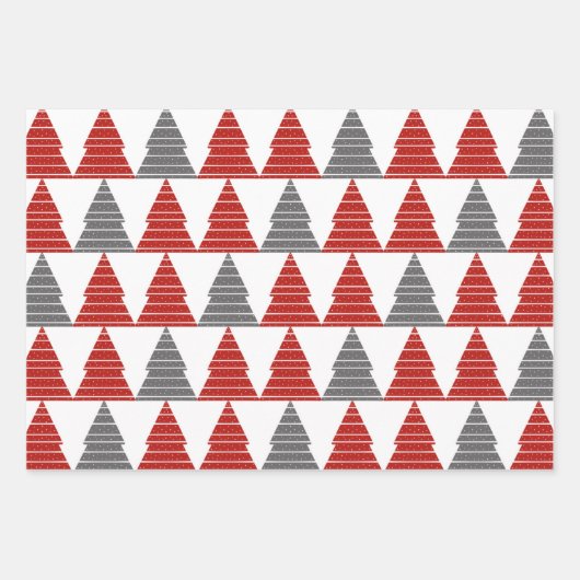 Scarlet en grijs ompakken, papier 3-pack inpakpapier vel (Voorkant 2)