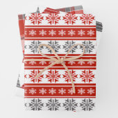 Scarlet en grijs ompakken, papier 3-pack inpakpapier vel (In situ)