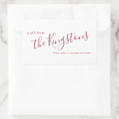 Scarlet Familienaam Script Rechthoekige Sticker (Tas)