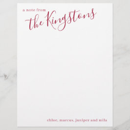 Scarlet Family Name Script Letterhead Briefhoofd