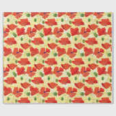 Scarlet Field Poppies op Golden Corn Achtergrond Cadeaupapier (Vlak)