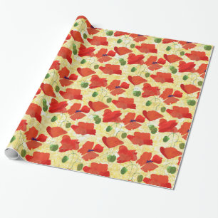 Scarlet Field Poppies op Golden Corn Achtergrond Cadeaupapier