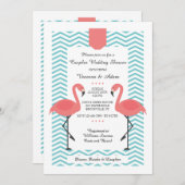 Scarlet Flamingos Invitation Kaart (Voorkant / Achterkant)
